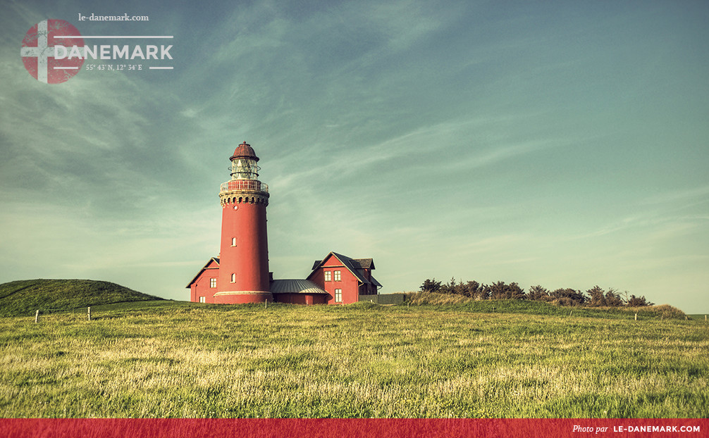 Phare rouge de Bovbjerg Fyrau à Jutland