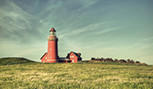 Phare rouge de Bovbjerg Fyrau à Jutland